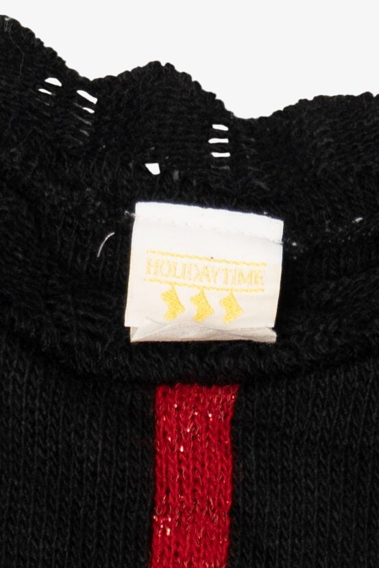 Vintage Black Holiday Time Ugly Christmas Pullover (1980s)