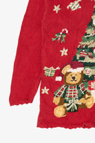 Vintage Red Heirloom Collectible Tree And Teddy Bears Ugly Christmas Pullover (2000s)