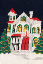 Vintage Hand Knit Navy Blue Talbots Winter House Ugly Christmas Pullover (1990s)