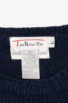 Vintage Hand Knit Navy Blue Talbots Winter House Ugly Christmas Pullover (1990s)