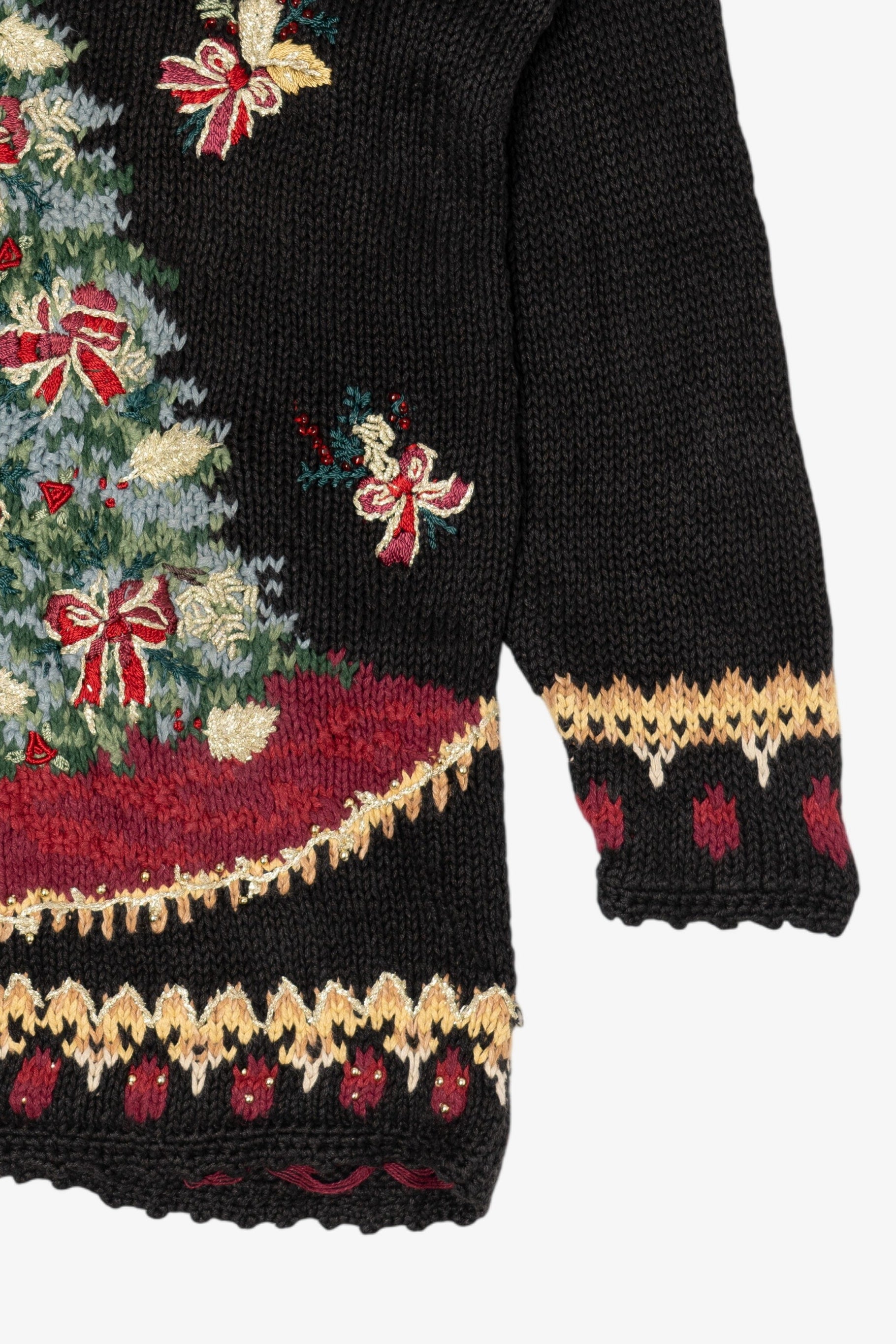 Vintage Black Tiara International Tree Ugly Christmas Pullover (2000s)