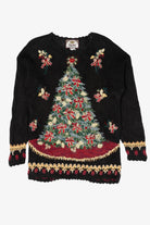Vintage Black Tiara International Tree Ugly Christmas Pullover (2000s)