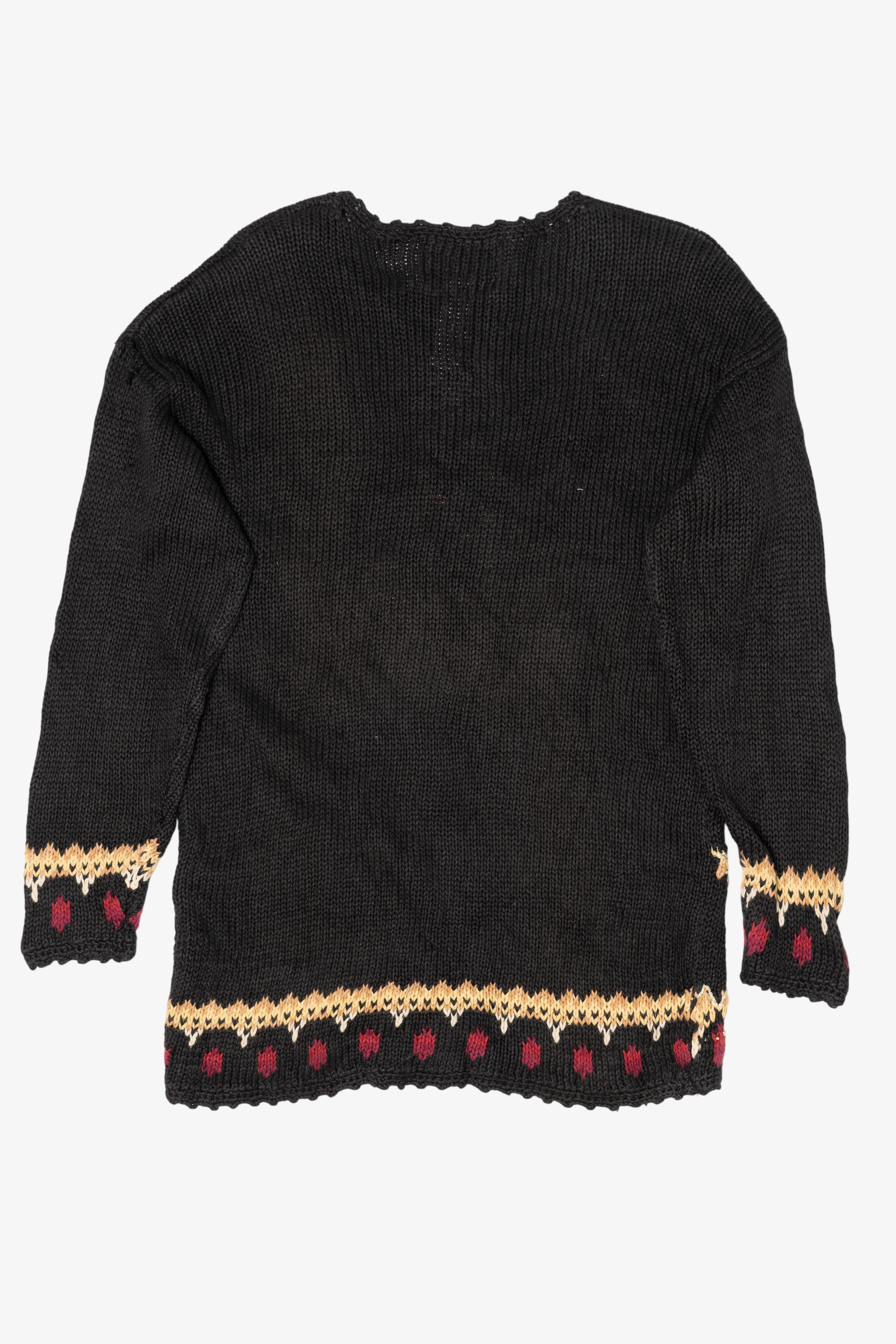 Vintage Black Tiara International Tree Ugly Christmas Pullover (2000s)