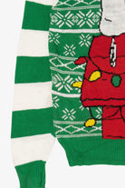 Striped Green Peanuts Snoopy "Just Chillin'" Ugly Christmas Pullover (2010s)