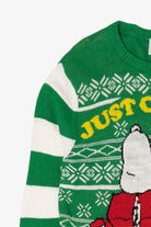 Striped Green Peanuts Snoopy "Just Chillin'" Ugly Christmas Pullover (2010s)