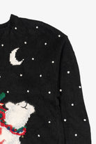 Vintage Hand Knit Black Marisa Christina Polar Bear Ugly Christmas Pullover (1990s)