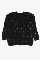 Vintage Hand Knit Black Marisa Christina Polar Bear Ugly Christmas Pullover (1990s)