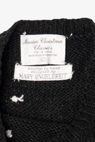 Vintage Hand Knit Black Marisa Christina Polar Bear Ugly Christmas Pullover (1990s)