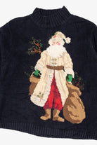 Vintage Navy Blue Talbots Saint Nick Ugly Christmas Pullover (1990s)