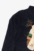 Vintage Navy Blue Talbots Saint Nick Ugly Christmas Pullover (1990s)