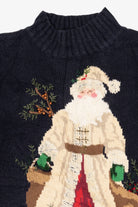 Vintage Navy Blue Talbots Saint Nick Ugly Christmas Pullover (1990s)