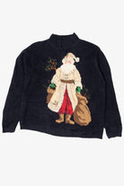 Vintage Navy Blue Talbots Saint Nick Ugly Christmas Pullover (1990s)