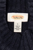 Vintage Navy Blue Talbots Saint Nick Ugly Christmas Pullover (1990s)