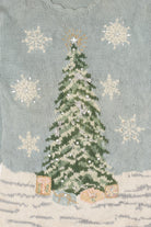 Vintage Light Blue Kathie Lee Tree Ugly Christmas Pullover (1990s)