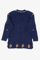 Vintage Navy Blue Belle Pointe Santa Ugly Christmas Pullover (1990s)