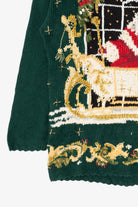 Vintage Green Heirloom Collectibles Santa Ugly Christmas Pullover (1990s)