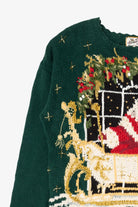 Vintage Green Heirloom Collectibles Santa Ugly Christmas Pullover (1990s)