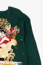Vintage Green Heirloom Collectibles Santa Ugly Christmas Pullover (1990s)