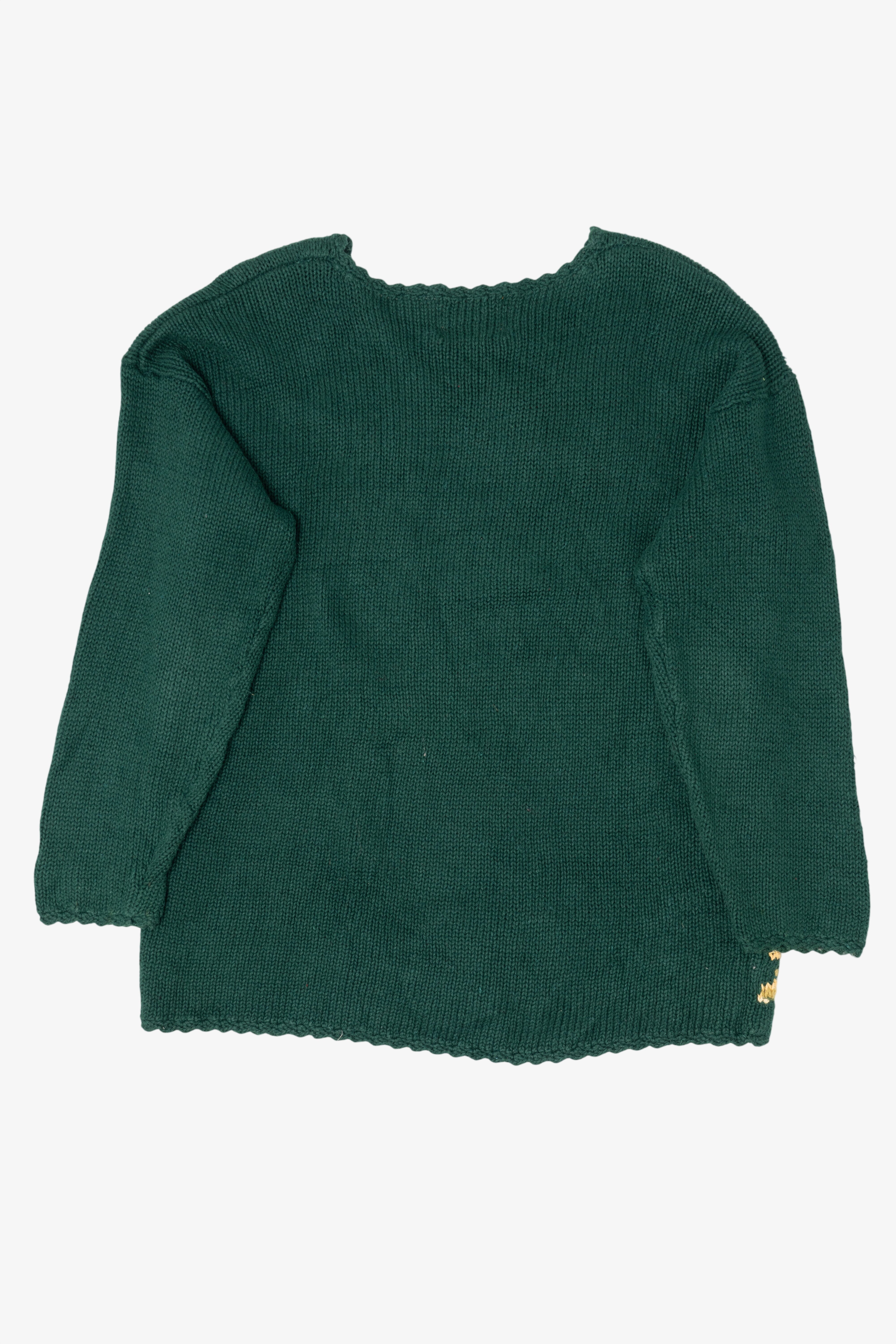 Vintage Green Heirloom Collectibles Santa Ugly Christmas Pullover (1990s)