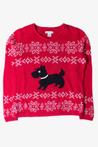 Vintage Red Fair Isle Terrier Christmas Sweater (2000s)