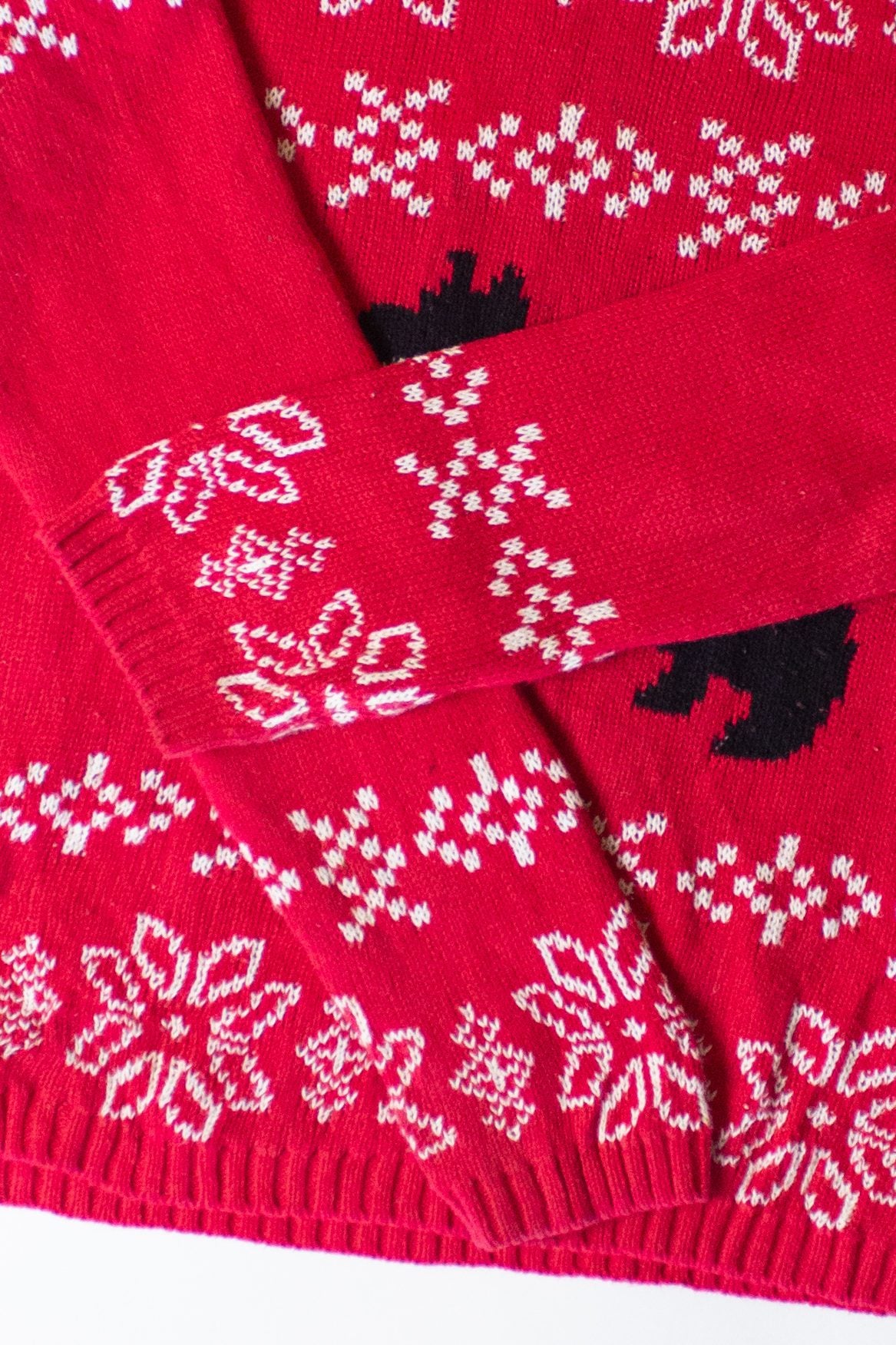 Vintage Red Fair Isle Terrier Christmas Sweater (2000s)