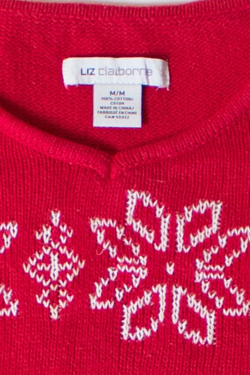 Vintage Red Fair Isle Terrier Christmas Sweater (2000s)