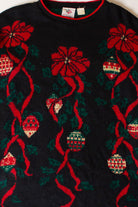 Vintage Black Ornaments Ugly Christmas Sweater (1990s)