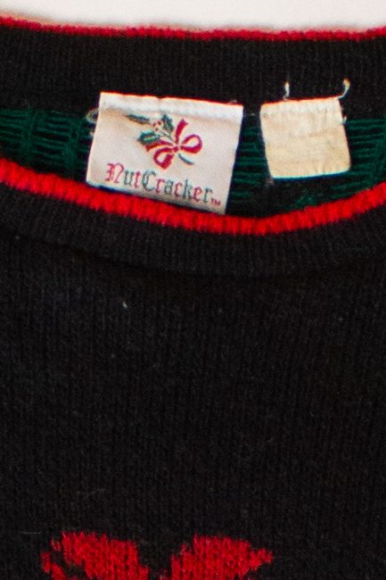 Vintage Black Ornaments Ugly Christmas Sweater (1990s)