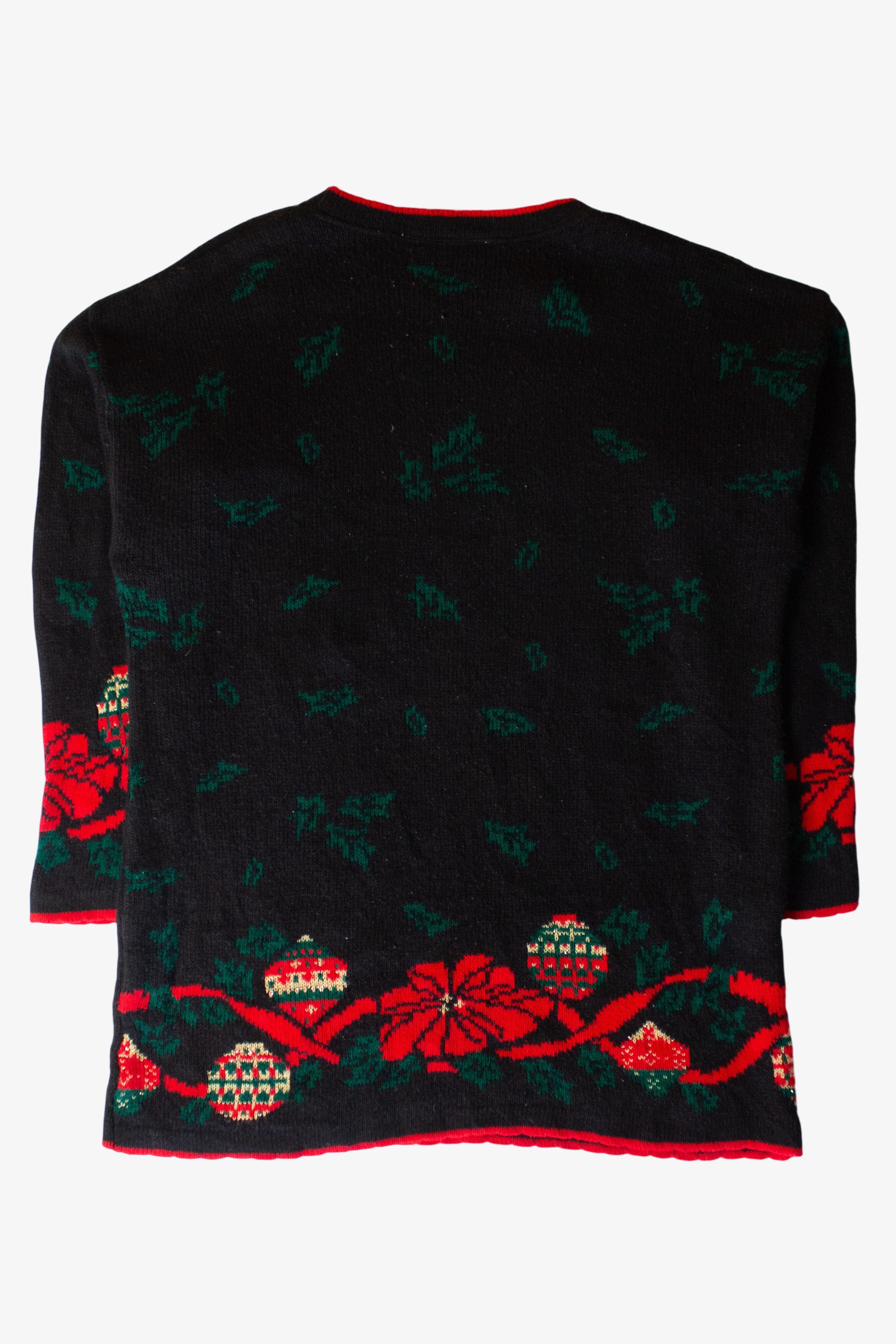 Vintage Black Ornaments Ugly Christmas Sweater (1990s)