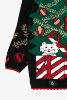 Vintage Black Unknown Cats Ugly Christmas Pullover (1990s)