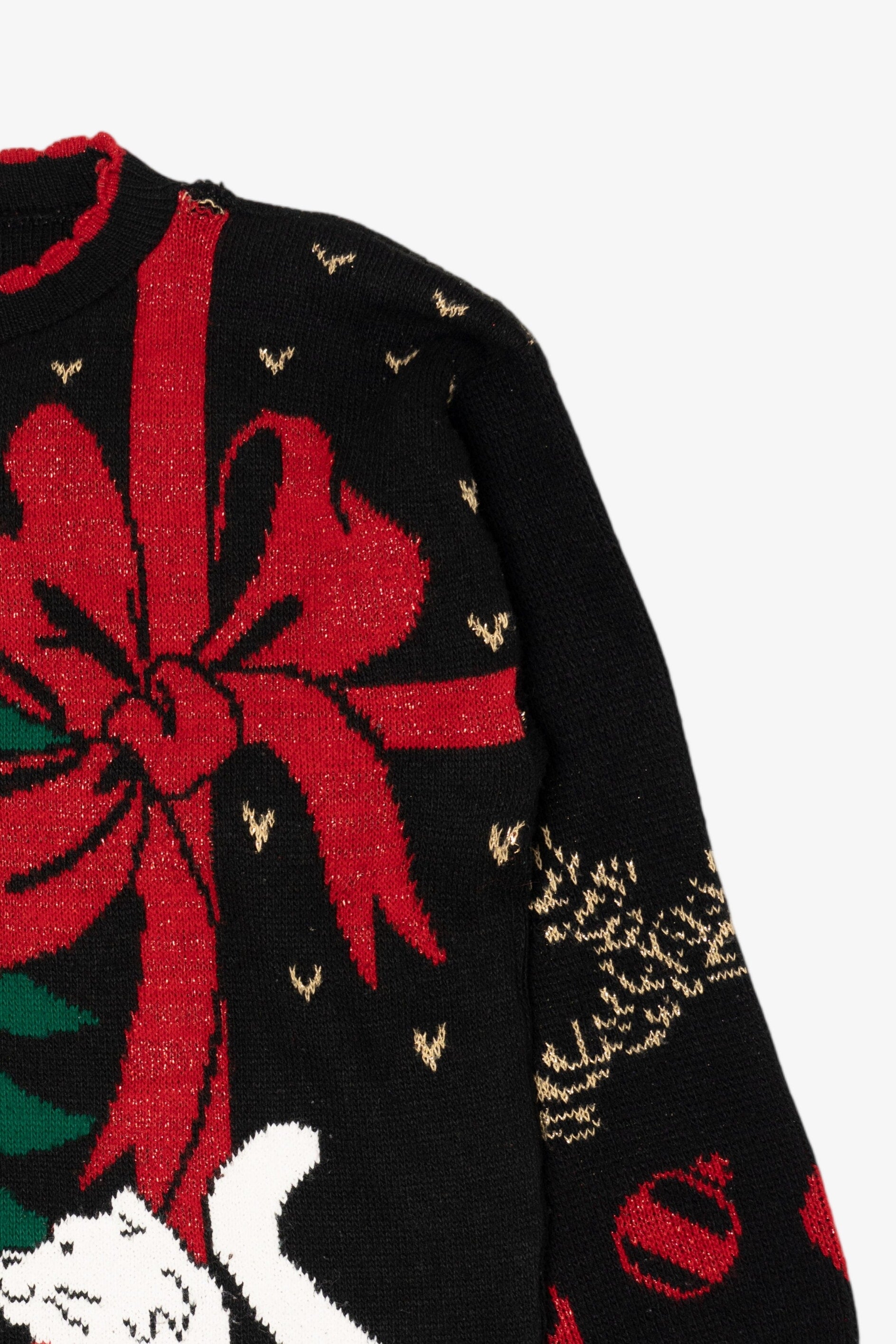 Vintage Black Unknown Cats Ugly Christmas Pullover (1990s)