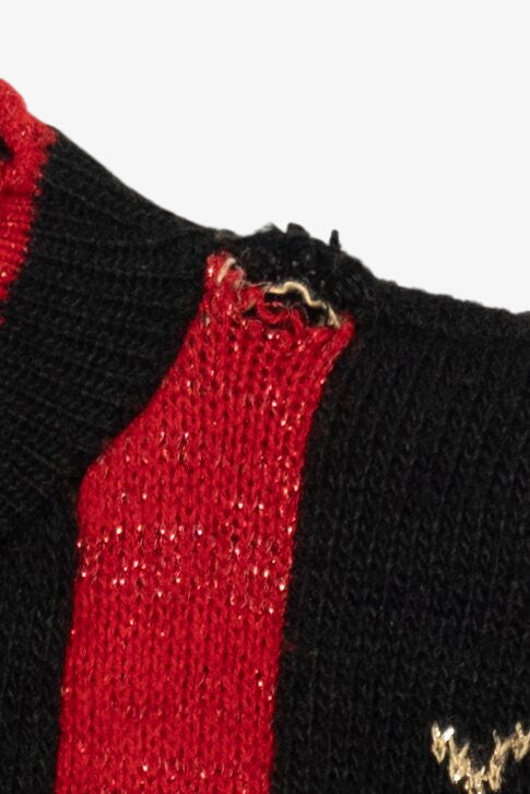 Vintage Black Unknown Cats Ugly Christmas Pullover (1990s)