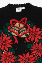 Vintage Black Nutcracker Wreaths Ugly Christmas Pullover (1980s)