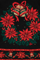Vintage Black Nutcracker Wreaths Ugly Christmas Pullover (1980s)
