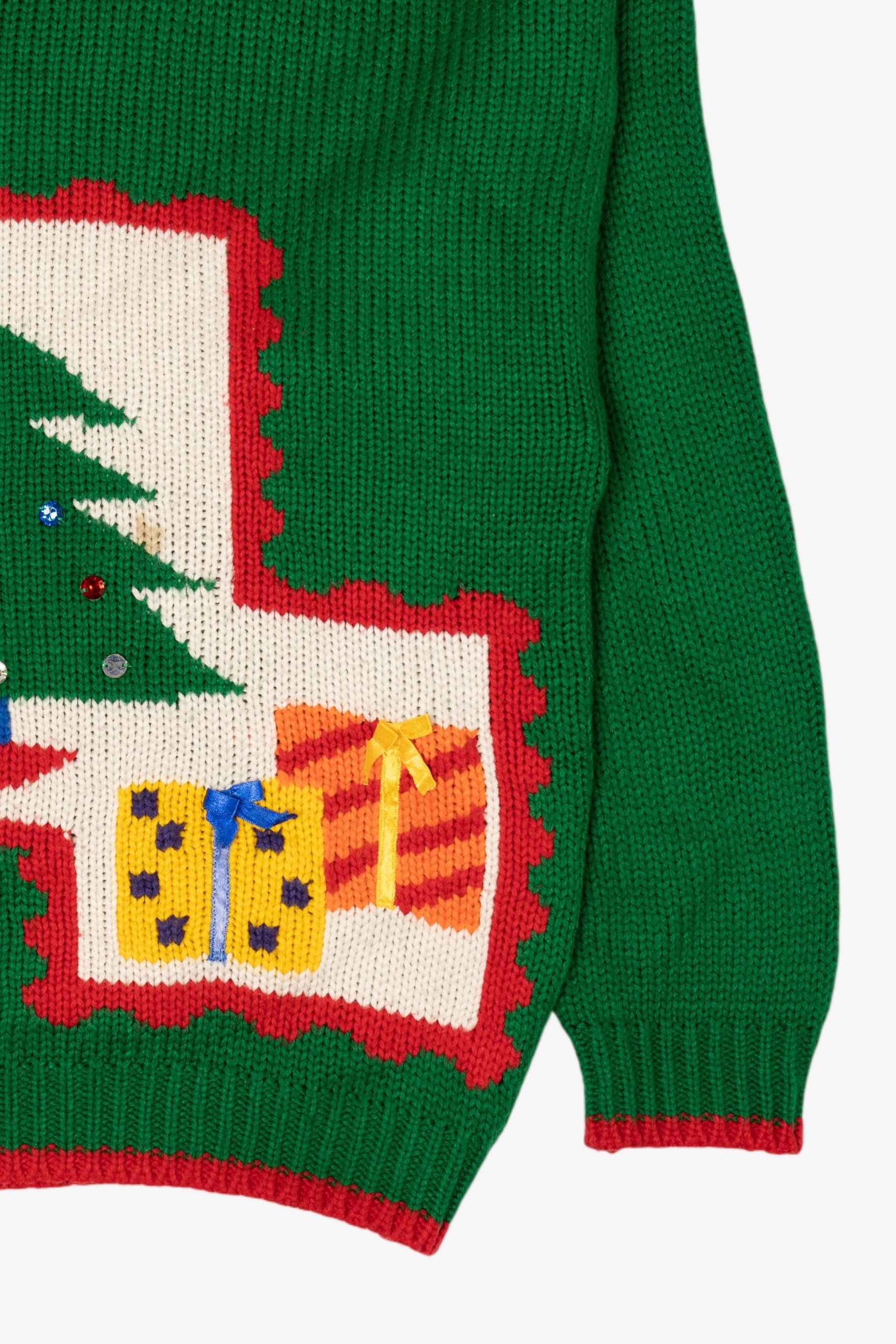 Vintage Green Boundary Waters Ugly Christmas Pullover (1980s)
