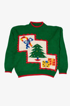Vintage Green Boundary Waters Ugly Christmas Pullover (1980s)
