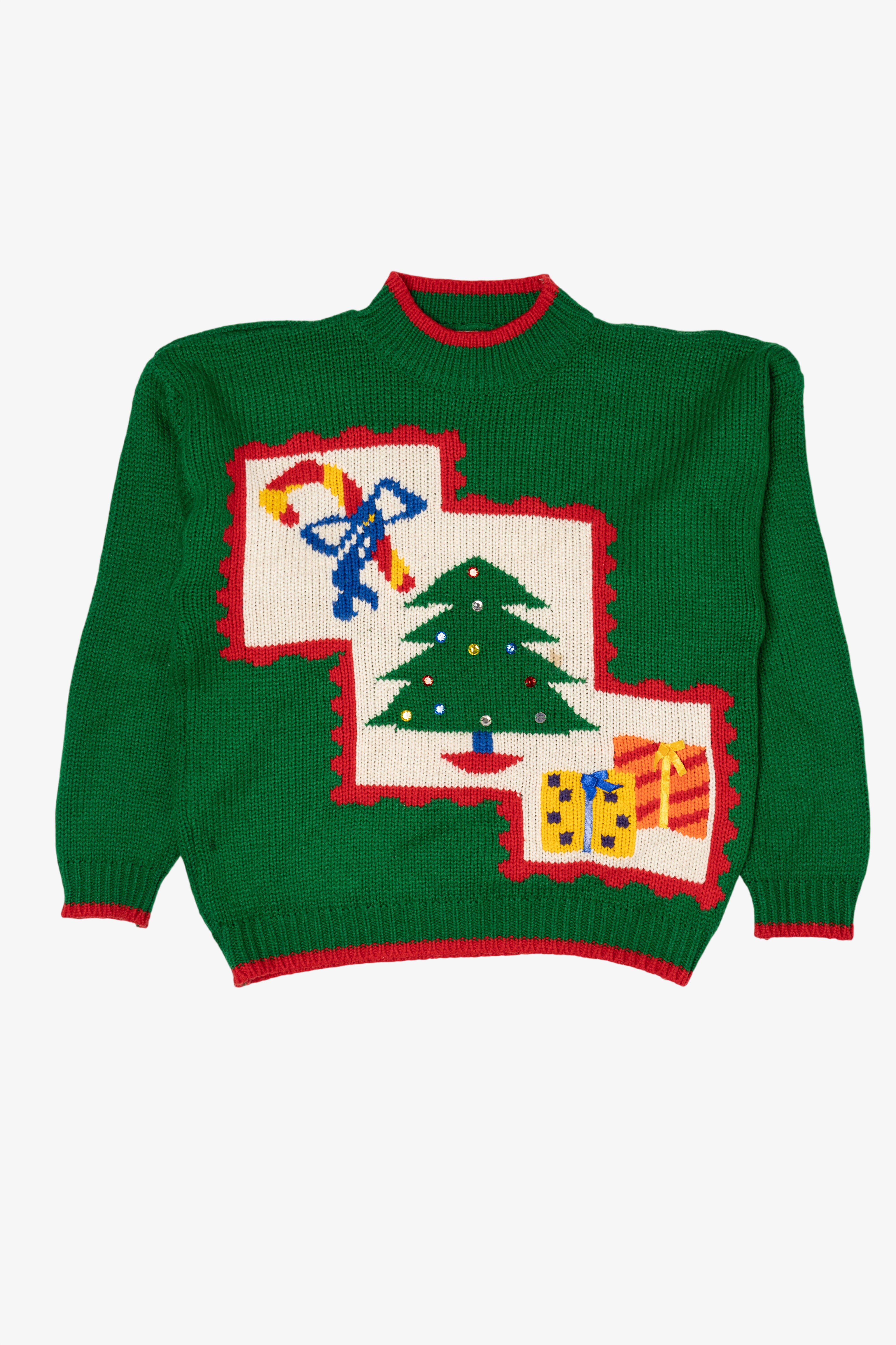 Vintage Green Boundary Waters Ugly Christmas Pullover (1980s)