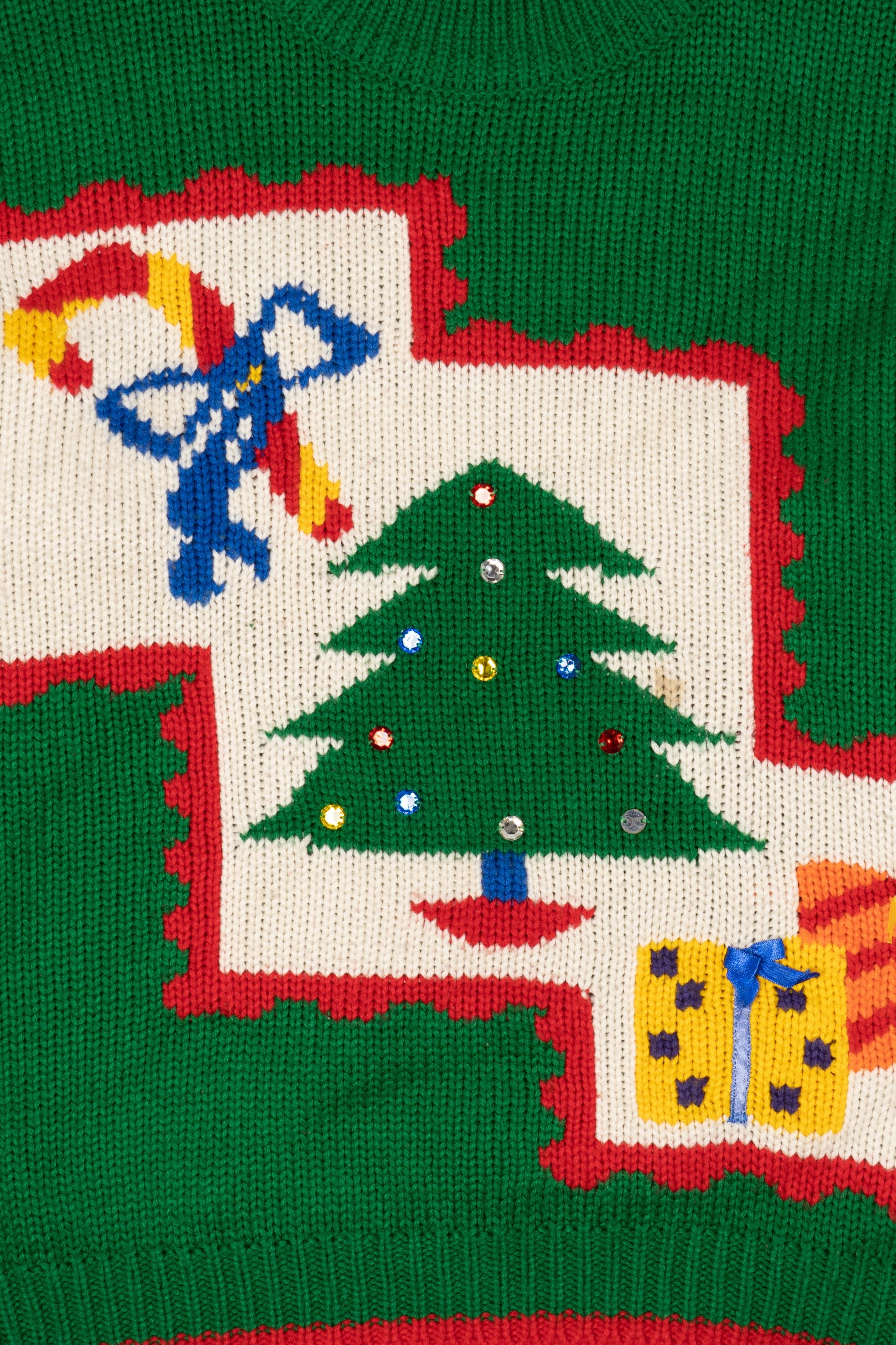 Vintage Green Boundary Waters Ugly Christmas Pullover (1980s)