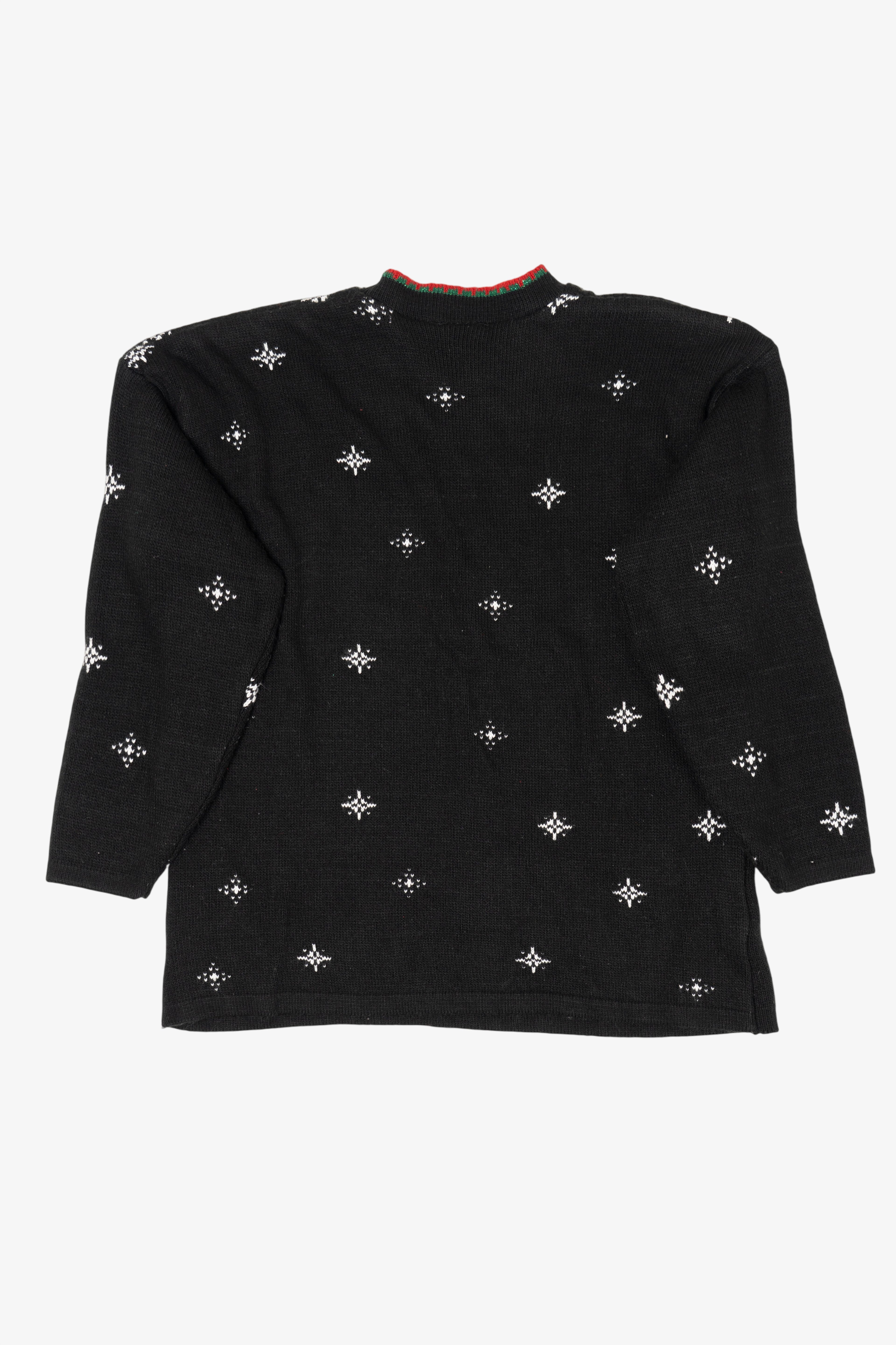 Vintage Black Santa Ugly Christmas Pullover (1990s)
