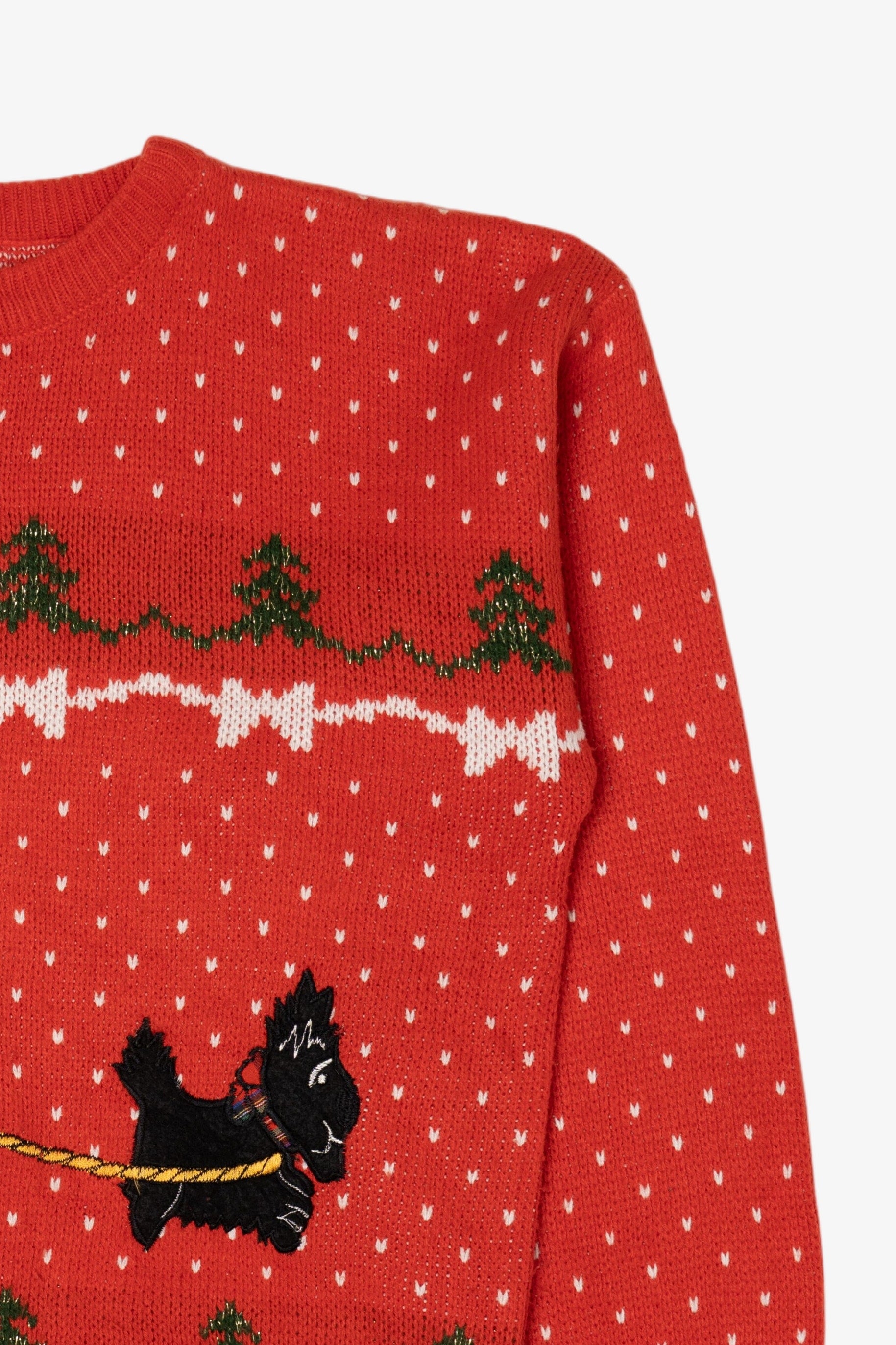 Vintage Red Easton Park Dogs Ugly Christmas Pullover (1980s)