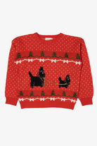 Vintage Red Easton Park Dogs Ugly Christmas Pullover (1980s)