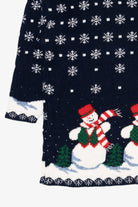 Vintage Navy Blue Snowmen Ugly Christmas Pullover (1990s)