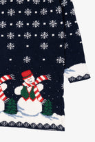 Vintage Navy Blue Snowmen Ugly Christmas Pullover (1990s)