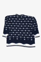 Vintage Navy Blue Snowmen Ugly Christmas Pullover (1990s)