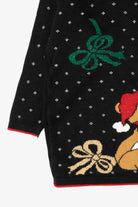 Vintage Black Holiday Time Teddy Bear Ugly Christmas Pullover (1990s)