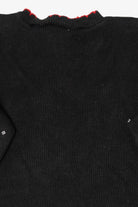Vintage Black Holiday Time Teddy Bear Ugly Christmas Pullover (1990s)