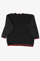 Vintage Black Holiday Time Teddy Bear Ugly Christmas Pullover (1990s)