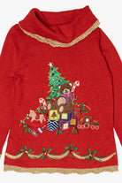 Vintage Red Kikit Presents Cowl Turtleneck Ugly Christmas Pullover (2000s)