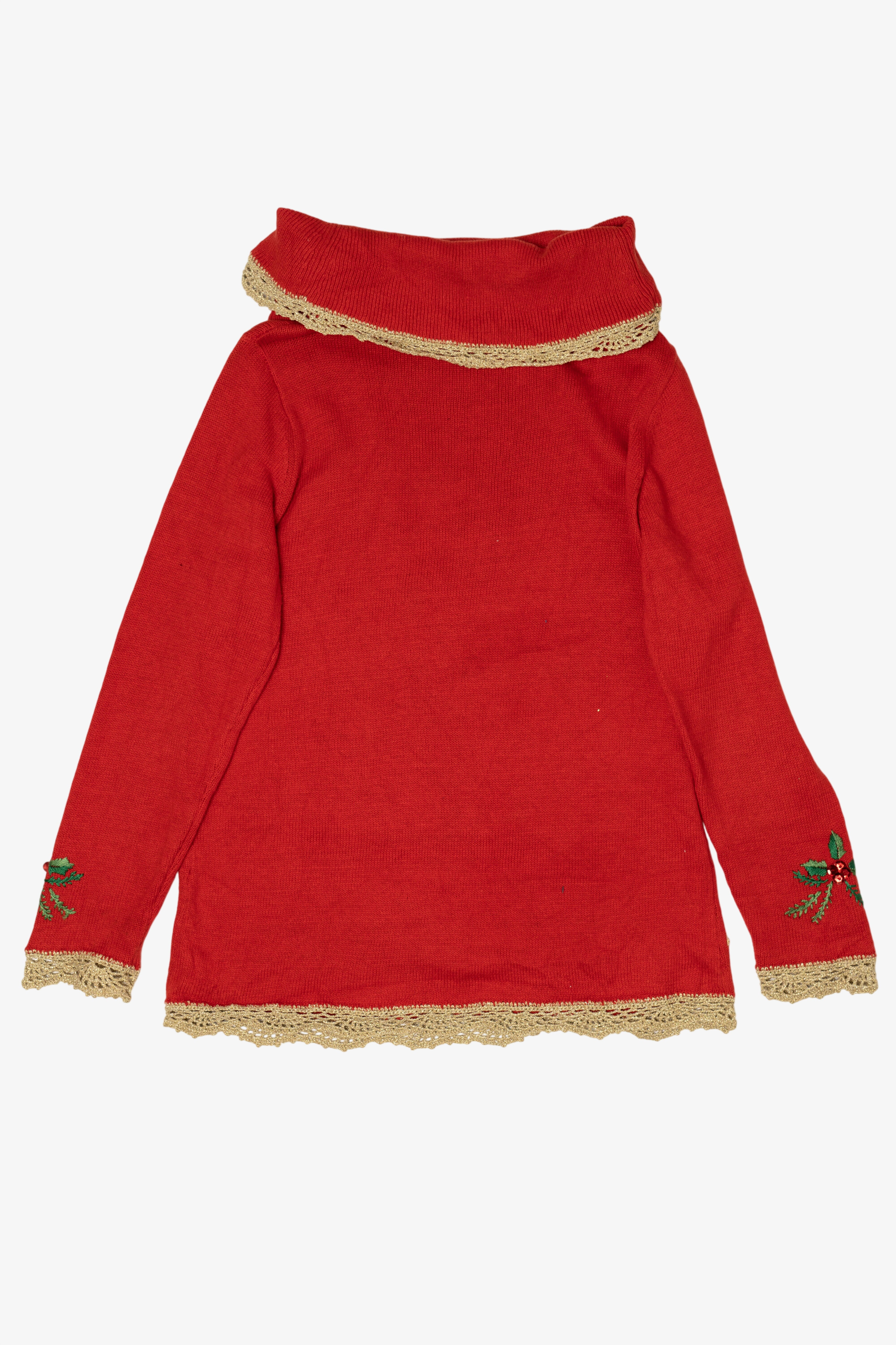 Vintage Red Kikit Presents Cowl Turtleneck Ugly Christmas Pullover (2000s)