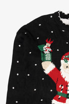 Vintage Black Nutcracker Santa Ugly Christmas Pullover (1980s)
